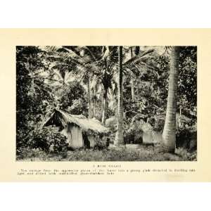 1925 Print Bush Village Hut Trees Forest Africa Landscape Scenery Art 