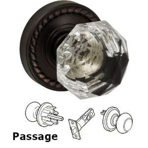  Passage clear knob with rope rosette in oil rubbed bronze 