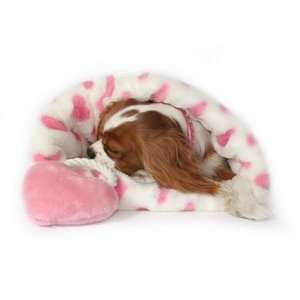 Pink Hearts Faux Fur Trundle Dog Bed   