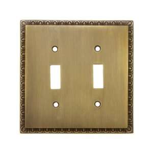Egg & Dart Design Double Toggle Light Switch Plate In Antique By Hand 