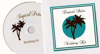 Tropical Palm Wedding Invitation Kit on CD  