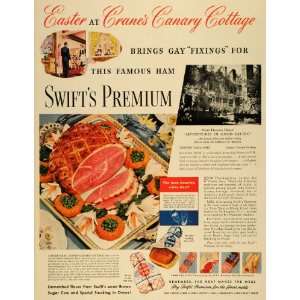  1941 Ad Easter Swift Premium Ham Meats Duncan Hines Crane 