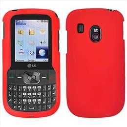 Red Rubberized Hard Case Cover for Tracfone LG 500G P4 DM PDA  