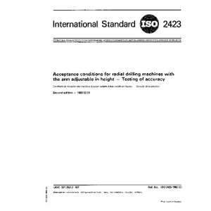  ISO 24231982, Acceptance conditions for radial drilling 