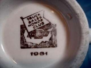 VINTAGE 1929 CHEVROLET TRUCK SALES HONOR CLUB COFFEE MUG #1961  