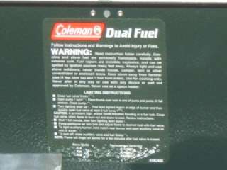    Coleman 424 Dual Fuel Camp Stove Unleaded Gas OK unused silver