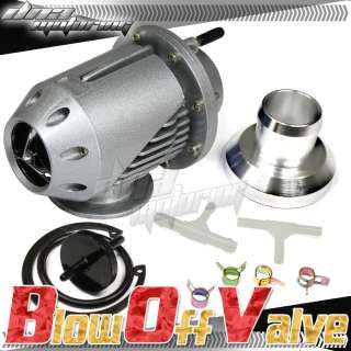  JDM SILVER BLOW OFF VALVE+WELD ON FLANGE TURBO/CHARGER BOOST  