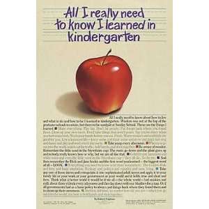  All I Really Need To Know Kindergarten    Print