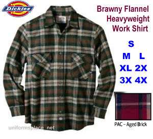 Dickies LONG SLEEVE Flannel Heavyweight plaid Shirt PAC  