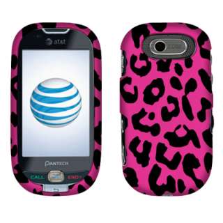   Pantech P2020 Ease Phone Leopard Hot Pink 2D Texture Hard Case Cover