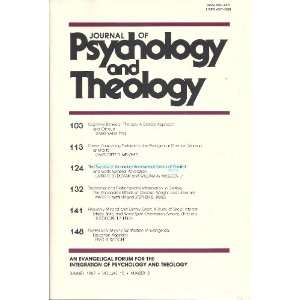  Journal of Psychology and Theology   an Evangelical Forum 