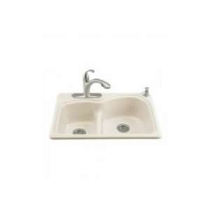   Kitchen Sink w/ Two Hole Faucet Drilling K 5839 2 33 Mexican Sand