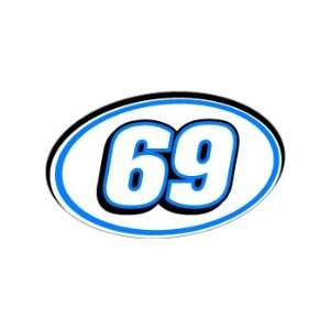  69 Number Jersey Nascar Racing   Blue   Window Bumper 