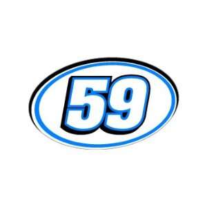  59 Number Jersey Nascar Racing   Blue   Window Bumper 