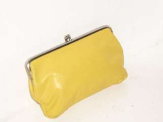AMITY Vintage 1950s Canary Yellow Leather Kisslock Framed Clutch 