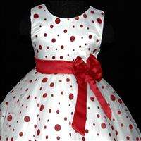 polka dotted party flower girls dress size 3 8years old
