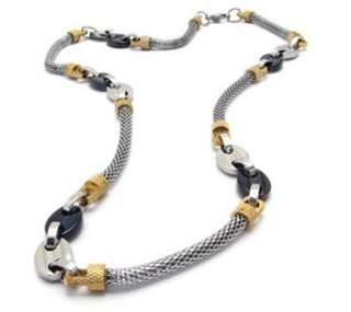 Mens Stainless Steel Mesh Chain Link Necklace 6mm 22.5  