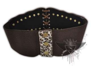 JB036 Brown Punk Rock Leopard Gothic EMO Rivet Belts  