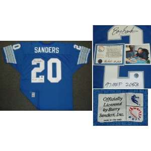  Barry Sanders Signed Blue Custom Jersey w/97 MVP 2053 