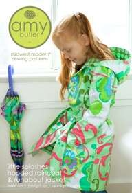 Amy Butler Little Splashes Raincoat Girl Sewing Pattern 852256050441 