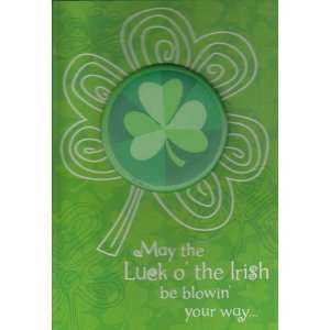  St Patricks Day Card May the Luck O the Irish Be Blowin 