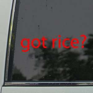  Got Rice? Red Decal Rice Burner Import Jdm Car Red Sticker 
