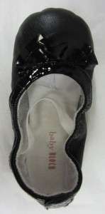 BABY BLOCH INFANT GIRLS FRILLED PEARL SHOES SIZE 18 24 MONTHS BLACK 