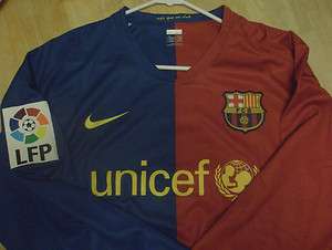 Barcelona player issue Pique Xavi Messi Mach Worn Shirt Jersey  