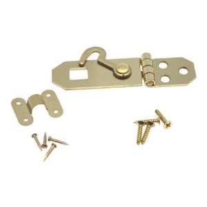    Solid Brass Hasp with Hook, 3/4 x 2 3/4