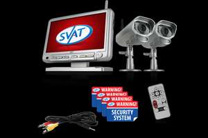 SVAT Digital Wireless DVR Security System w 7 LCD Monitor & 2 Camera 