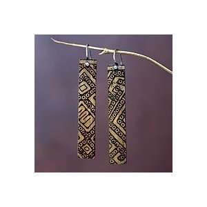  NOVICA Bamboo dangle earrings, Timor Island Jewelry