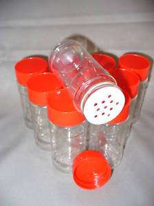 Plastic Spice Bottles Jars 4 oz Sifter Caps Lot of 10  