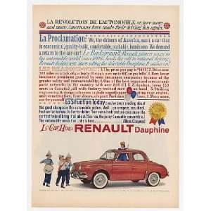  1960 Renault Dauphine La Revolution Print Ad (23805)