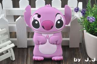 NEW Cute Blue / Pink 3D Stitch Silicone Cover Case for Apple iPhone 3 