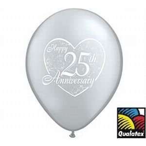  Happy 25th Anniversary Qualatex Latex Balloons, 11 Inch 25 