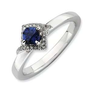   Stackable Expressions Polished Cr. Sapphire & Dia Ring Size 8.00