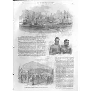    Limmerick Docks & Railway 1853 Antique Print