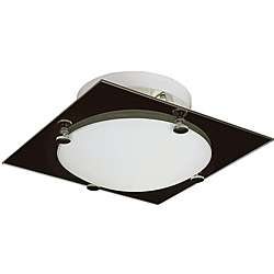   10 inch Square Black/ Frosted Glass Flush Mount Ceiling Light