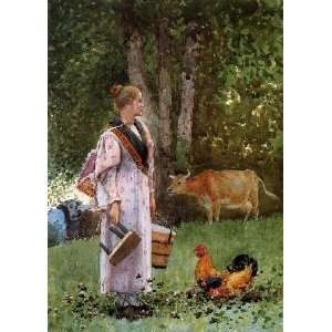   Inch, painting name The Milk Maid, By Homer Winslow