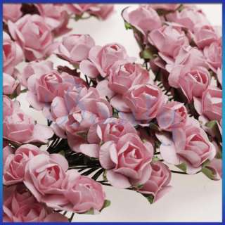144 Mulberry Mini Paper Rose Flower Bouquet Artificial Craft Wedding 