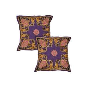  Embroidery Work Cotton Case Pillow Indian Cushion Cover 