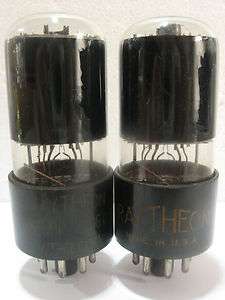 1950+/  Raytheon 6V6GT/G tubes   Black Smoked Glass, Small [] Getter 