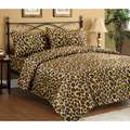 Yardley Brown Bed in a Bag with Leopard print Sheet Set (Queen 