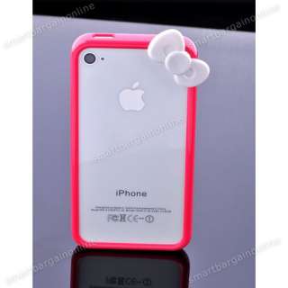   Hellokitty Bow Red Frame Cover Case For Apple iphone 4S 4G  