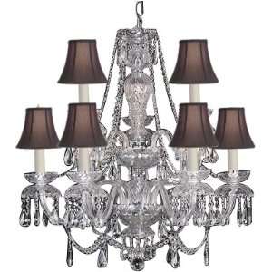  MURANO VENETIAN STYLE ALL CRYSTAL CHANDELIER WITH SHADES 