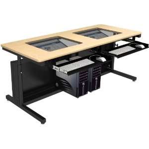  Downview Table 72 x 30  Black Frame, Maple Surface 