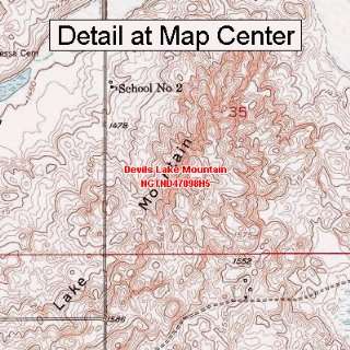  USGS Topographic Quadrangle Map   Devils Lake Mountain 