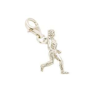 Rembrandt Charms Female Jogger Charm with Lobster Clasp, 14k Yellow 
