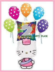 HELLO KITTY 2ND birthday polka dot balloon PRINCESS TWO  