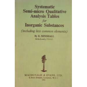  Systematic semi micro qualitative analysis tables for 